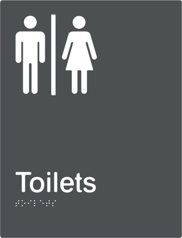 PBAGy-AUT - Airlock Male & Female Toilets Braille & tactile sign