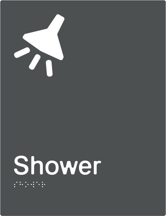 Shower Braille & tactile sign (PBAGy-S)