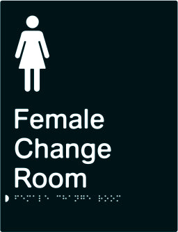Female Change Room Braille & tactile sign (PBABk-FCR)