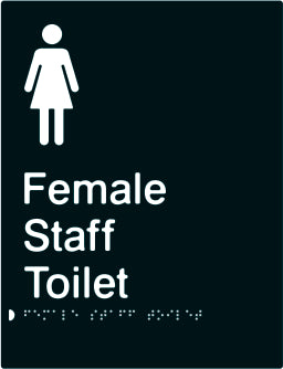 Female Staff Toilet Braille & tactile sign (PBABk-FsT)
