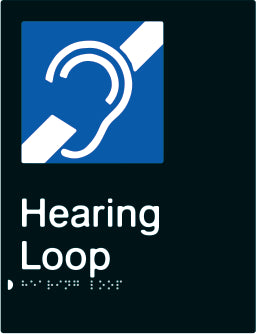Hearing Loop Braille & tactile sign (PBABk-HL)