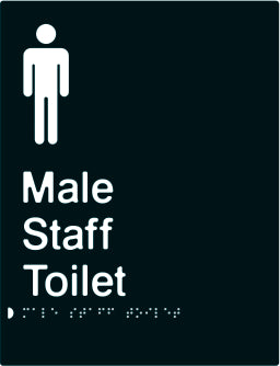 Male Staff Toilet Braille & tactile sign (PBABk-MsT)