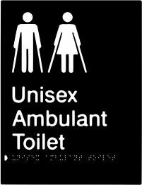 Unisex Ambulant Toilet Braille & tactile sign (PBABk-UambT)