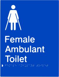 Female Ambulant Toilet Braille & tactile sign (PB-FAmbT)