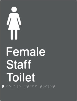 Female Staff Toilet Braille & tactile sign (PBAGy-FsT)