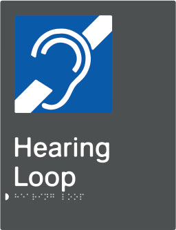 Hearing Loop Braille & tactile sign (PBAGy-HL)