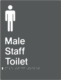 Male Staff Toilet Braille & tactile sign (PBAGy-MsT)