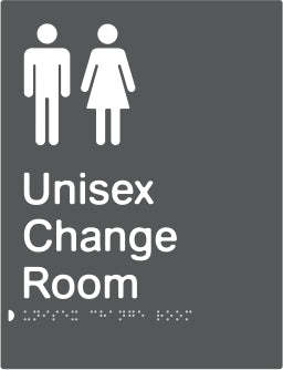 Unisex Change Room Braille & tactile sign (PBAGy-UCR)