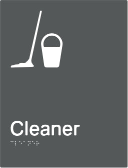 Cleaners Room Braille & tactile sign (PBAGy-CR)