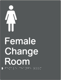 Female Change Room Braille & tactile sign (PBAGy-FCR)