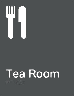 Tea Room Braille & tactile sign (PBAGy-Tearoom)