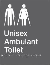 Unisex Ambulant Toilet Braille & tactile sign (PBAGy-UambT)