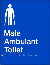 Male Ambulant Toilet Braille & tactile sign (PB-MambT)