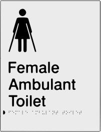Female Ambulant Toilet Braille & tactile sign (PB-SNAFambT)