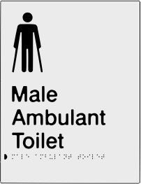 Male Ambulant Toilet Braille & tactile sign (PB-SNAMambT)