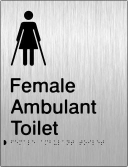 Female Ambulant Toilet Braille & tactile sign (PB-SSFambT)