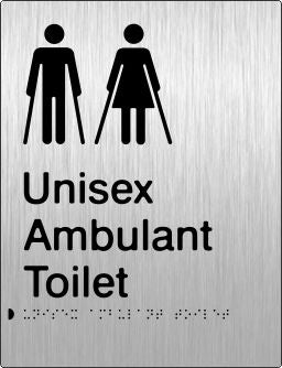 Unisex Ambulant Toilet Braille & tactile sign (PB-SSUambT)
