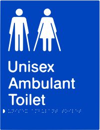 Unisex Ambulant Toilet Braille & tactile sign (PB-UambT)