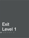 Charcoal Grey Exit Signs (PBAGy-Exit)