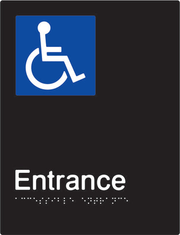 Accessible Entrance Braille and tactile sign (PBABk-AEntrance)
