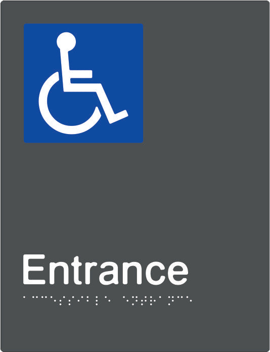 Accessible Entrance Braille and tactile sign (PBAGy-AEntrance)