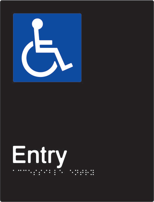 Accessible Entry Braille and tactile sign (PBABk-AEntry)