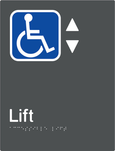 Accessible Lift Braille & tactile sign (PBAGy-ALift)