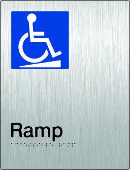 PB-SSARamp - Accessible Ramp Braille and tactile sign