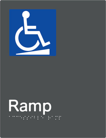 PBAGy-ARamp - Accessible Ramp Braille and tactile sign