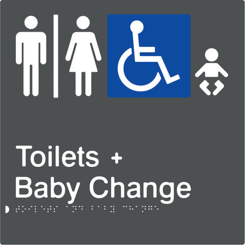PBAGy-AUATABC - Airlock for Male, Female & Accessible Toilets & Baby Change Braille & tactile sign