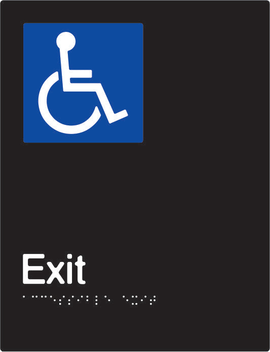 Accessible Exit Braille and tactile sign (PBABk-AExit)