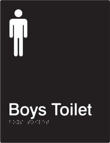 Boys Toilet Braille & tactile sign (PBABk-BT)