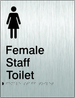 Female Staff Toilet Braille & tactile sign (PB-SSFsT)