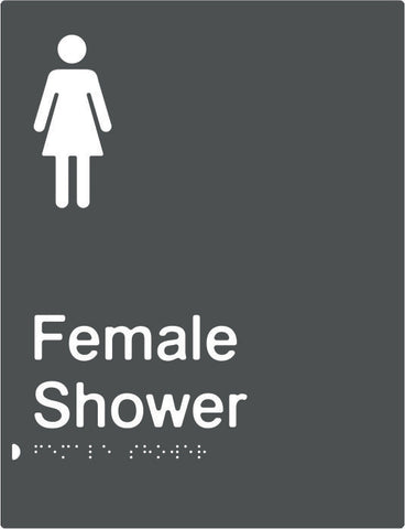 Female Shower Braille & tactile sign (PBAGy-FS)