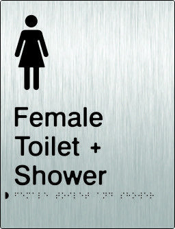 Female Toilet & Shower Braille & tactile sign (PB-SSFTAS)
