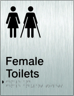 Female & Female Ambulant Toilets Braille & tactile sign (PB-SSFTFambT)