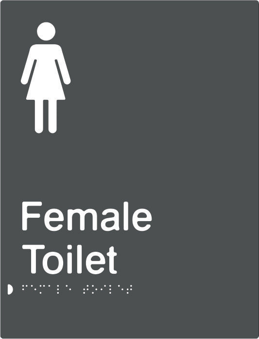 Female Toilet Braille & tactile sign (PBAGy-FT)