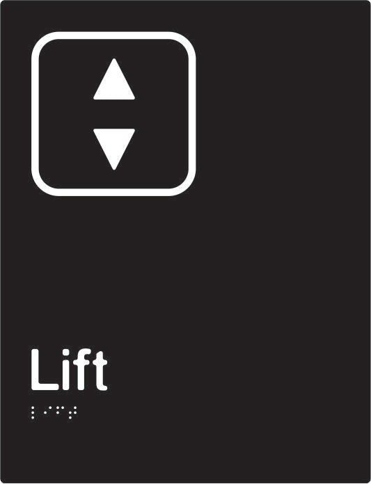 Lift Braille & tactile sign (PBABk-Lift)