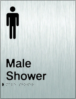 Male Shower Braille & tactile sign (PB-SSMS)