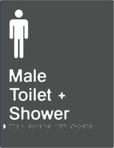 Male Toilet & Shower Braille & tactile sign (PBAGy-MTAS)