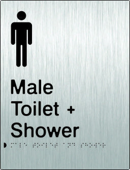 Male Toilet & Shower Braille & tactile sign (PB-SSMTAS)