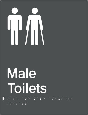 Male & Male Ambulant Toilets Braille & tactile sign (PBAGy-MTMambT)