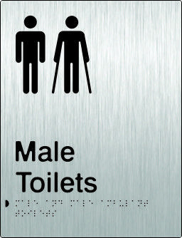 Male & Male Ambulant Toilets Braille & tactile sign (PB-SSMTMambT)