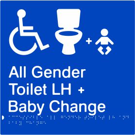 Accessible All Gender Toilet & Baby Change Left Hand Transfer (PB-AAGTABCLH)