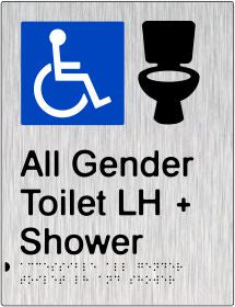 All Gender Accessible Toilet Toilet & Shower Left Hand Transfer (PB-SSAAGTASLH)