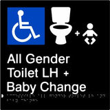 Accessible All Gender Toilet & Baby Change Left Hand Transfer (PBABk-AAGTABCLH)