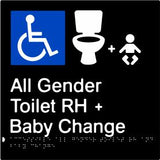 Accessible All Gender Toilet & Baby Change Right Hand Transfer (PBABk-AAGTABCRH)