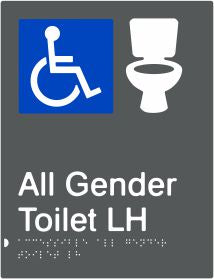 All Gender Accessible Toilet Left Hand Transfer (PBAGy-AAGTLH)