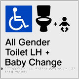 Accessible All Gender Toilet & Baby Change Left Hand Transfer (PB-SNAAAGTABCLH)