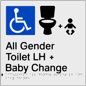 Accessible All Gender Toilet & Baby Change Left Hand Transfer (PB-SNAAAGTABCLH)